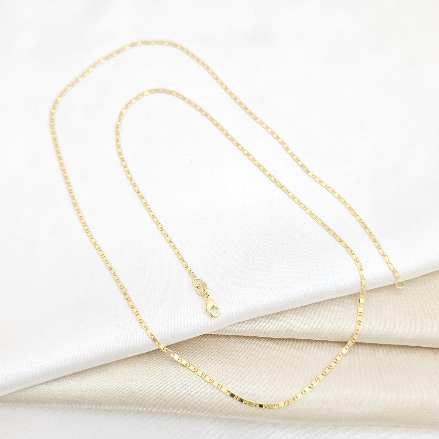 CADENA ESCALERA DELGADA PLANA LISA 65CM LAM18K-44293