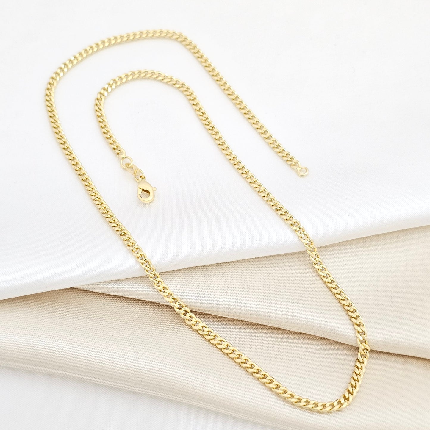 CADENA CUBAN ESLABON U 3MM 45CMS LAM18K - 42336