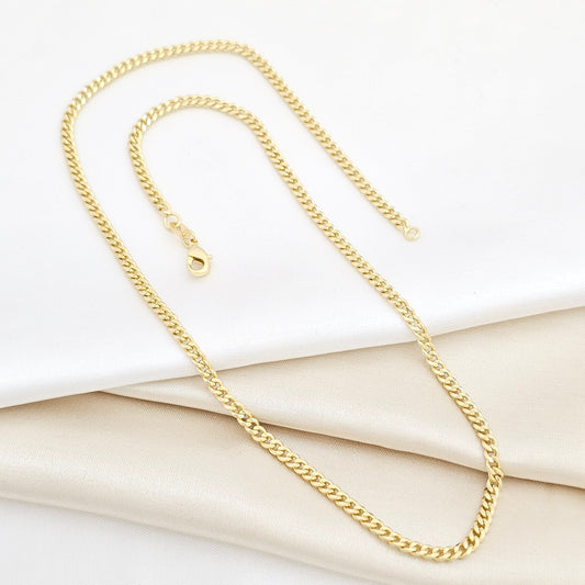 CADENA CUBAN ESLABON U 3MM 45CMS LAM18K - 42336