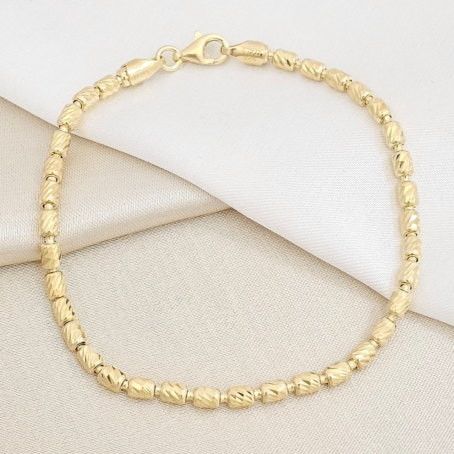 PULSERA BARRIL ITALY 3MM 19.5 CMS LAM 18K B/55042