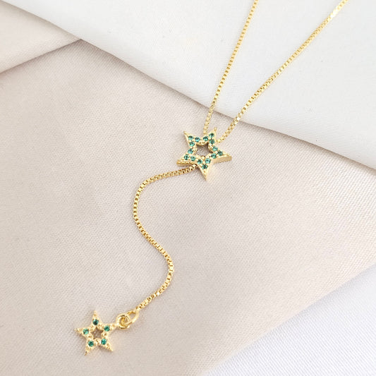GARGANTILLA ESTRELLA VERDE LAM 18K B/70775