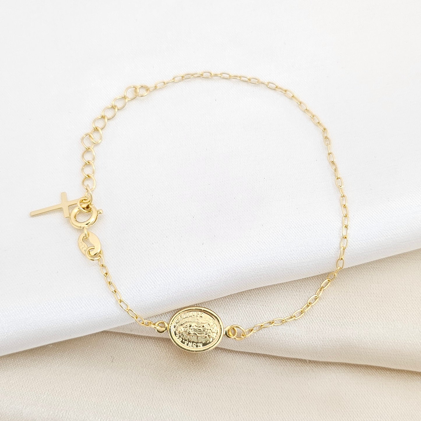 PULSERA VIRGEN DE GUADALUPE 16.5CMS EXTENSOR LAM18K-53006