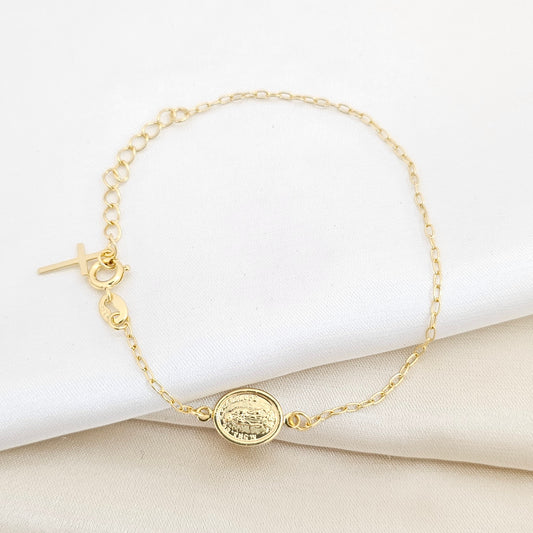 PULSERA VIRGEN DE GUADALUPE 16.5CMS EXTENSOR LAM18K-53006