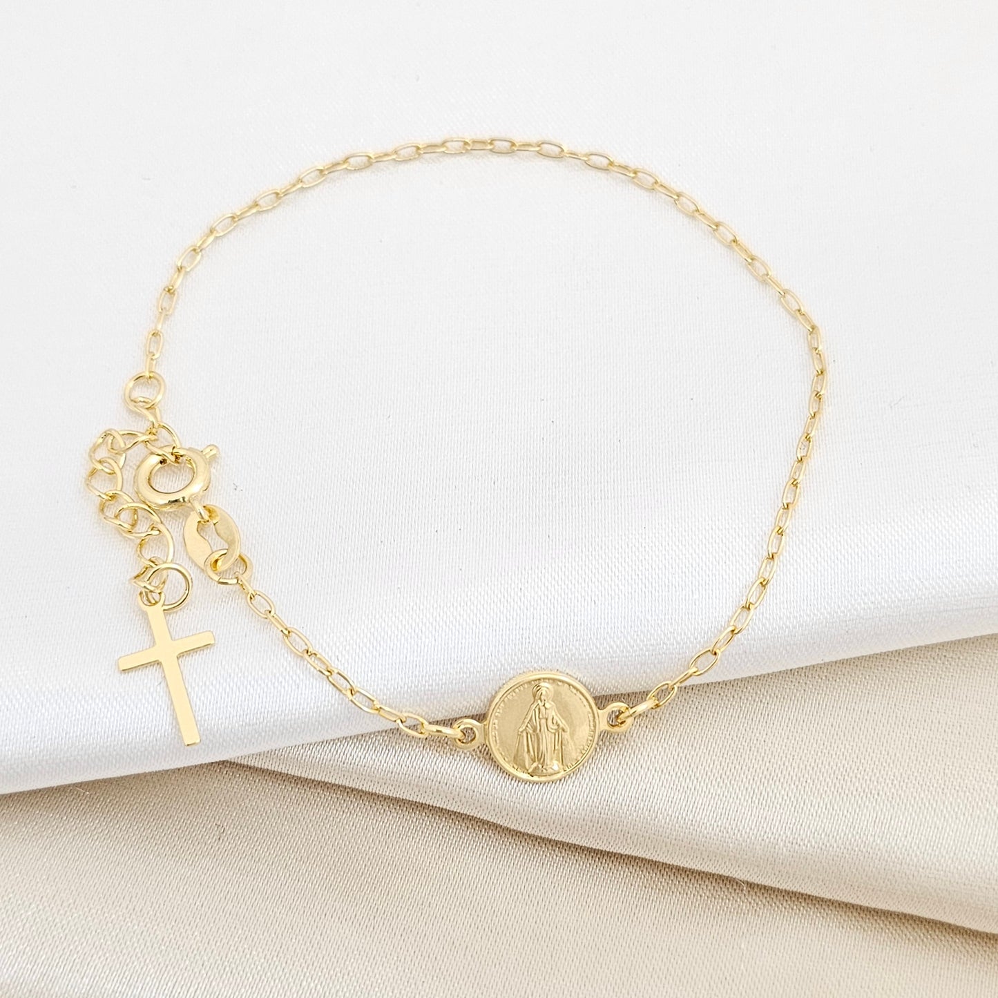 PULSERA VIRGEN MILAGROSA 16.5CMS EXTENSOR LAM18K-53011