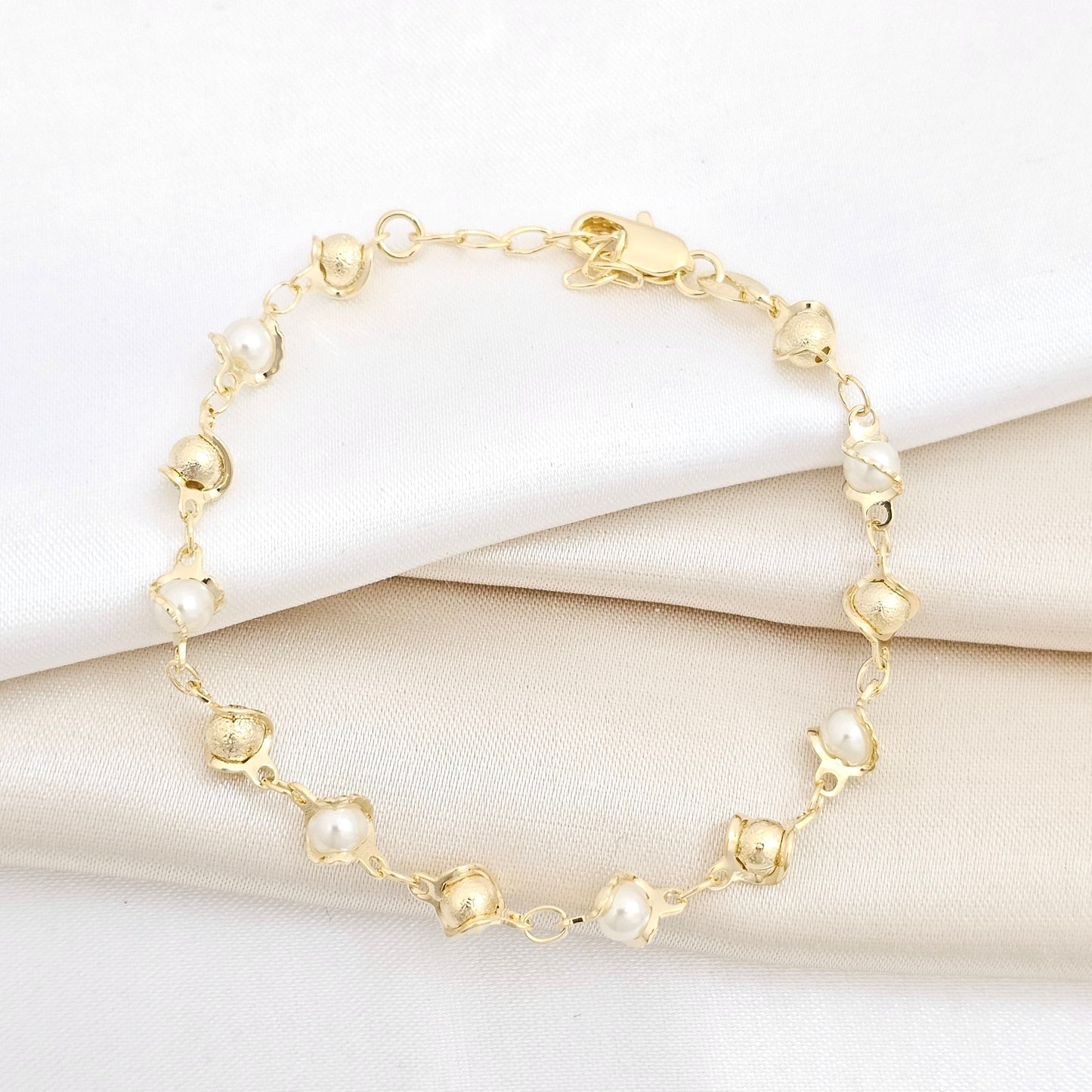 PULSERA ROMANTIC 16 CMS + EXTENSOR LAM 18K RF B/54091