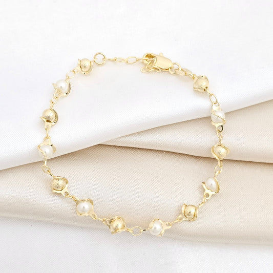 PULSERA ROMANTIC 16 CMS + EXTENSOR LAM 18K RF B/54091