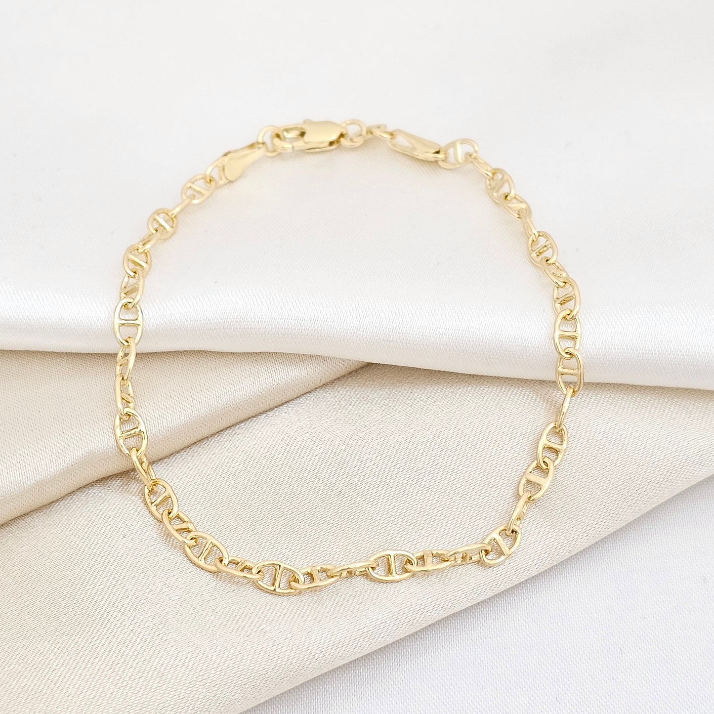 PULSERA ESCALERA G 19.5 CMS LAM 18K B/50002