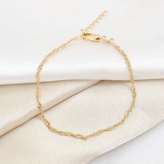 PULSERA SINGULAR 16 CMS + EXTENSOR 1.5 MM LAM 18K B/50031