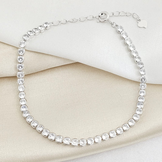 PULSERA TENNIS CRYSTAL 15 CMS + EXT PLATA 925 B/S/55011