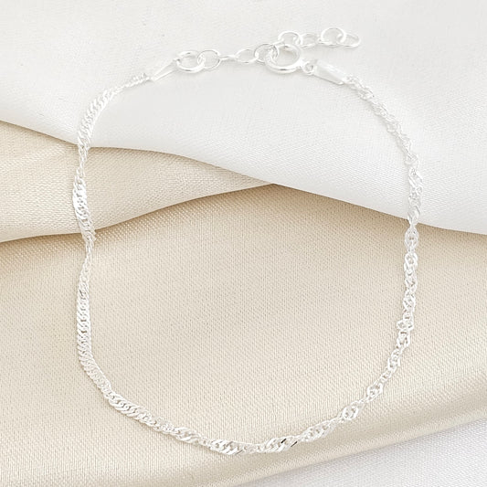 PULSERA SINGAPUR 1.7MM 16CMS + EXT PLATA 925 B/S/55171