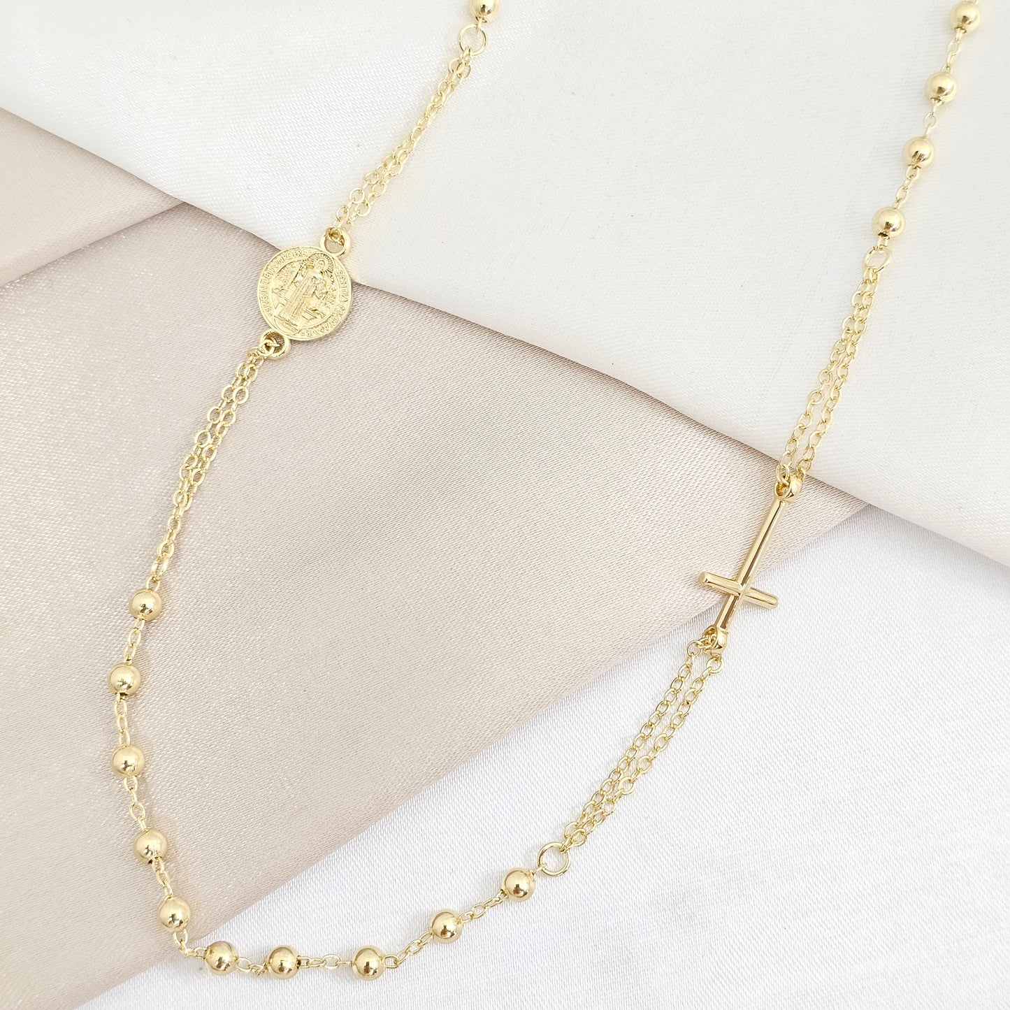 ROSARIO BENEDICTUS 43 CMS + EXT LAM 18K B/90008/CONT