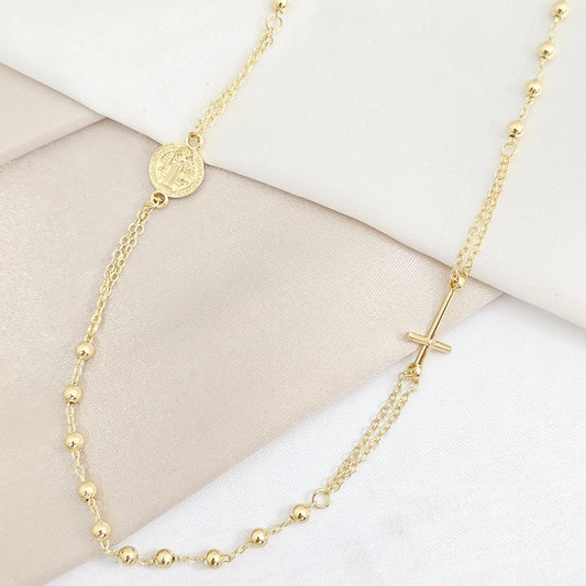 ROSARIO BENEDICTUS 43 CMS + EXT LAM 18K B/90008/CONT