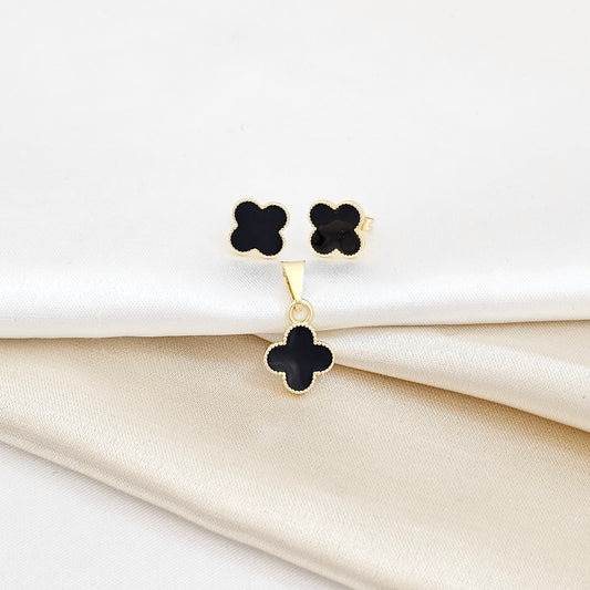 CONJUNTO CLOVER NEGRO 1 CM RF B/63003