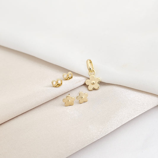CONJUNTO GOLDEN FLOWER LAM 18K B/60001