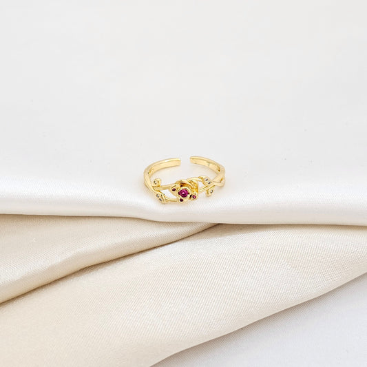 ANILLO ROSE CROWN AJUSTABLE + EMPAQUE LAM 18K B/13045