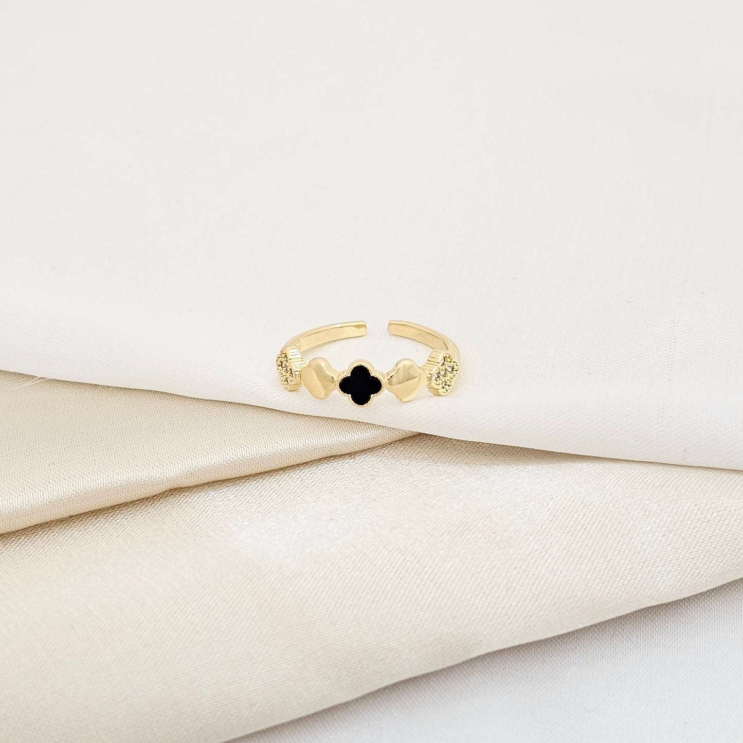 ANILLO DUALITY CLOVER AJUSTABLE LAM 18K RF B/13104
