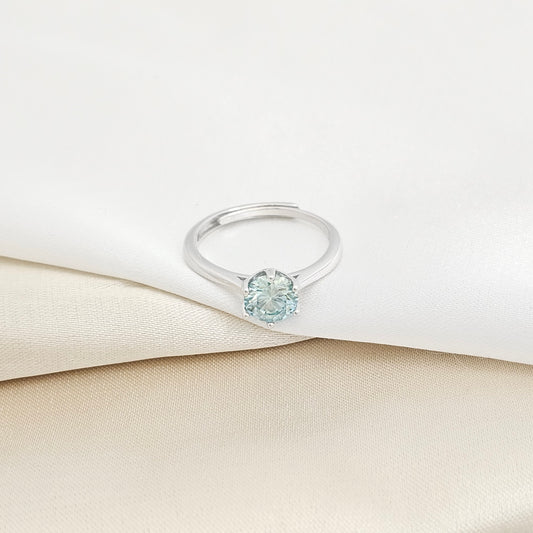 ANILLO SOLITARIO AURORA MT 6P AJUSTABLE PLATA 925 B/S/14023