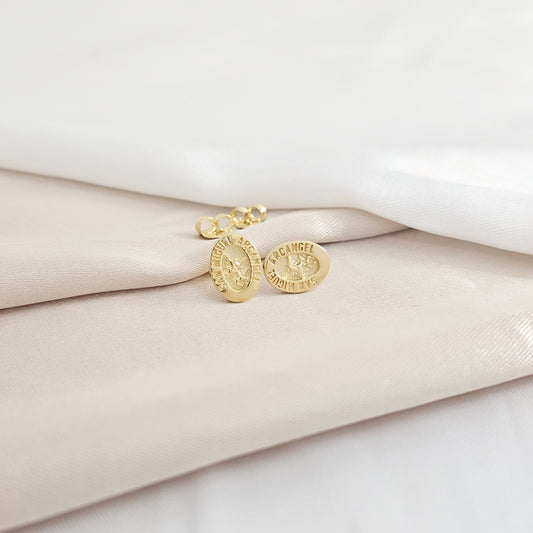 ARETES TOPO SAN MIGUEL ARCANGEL LAM 18K B/34063