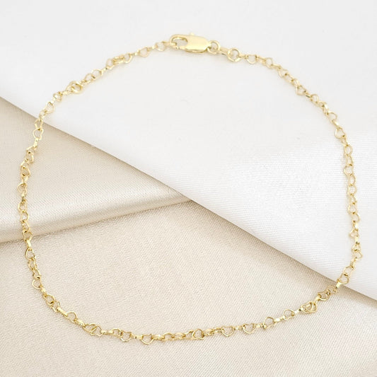 TOBILLERA COEUR LAM 18K B/50029
