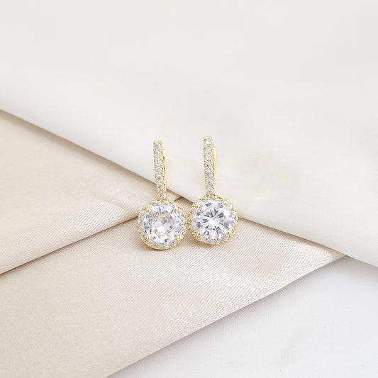 ARETE CANDONGA HALO CRYSTAL 12 MM LAM 18K B/30016