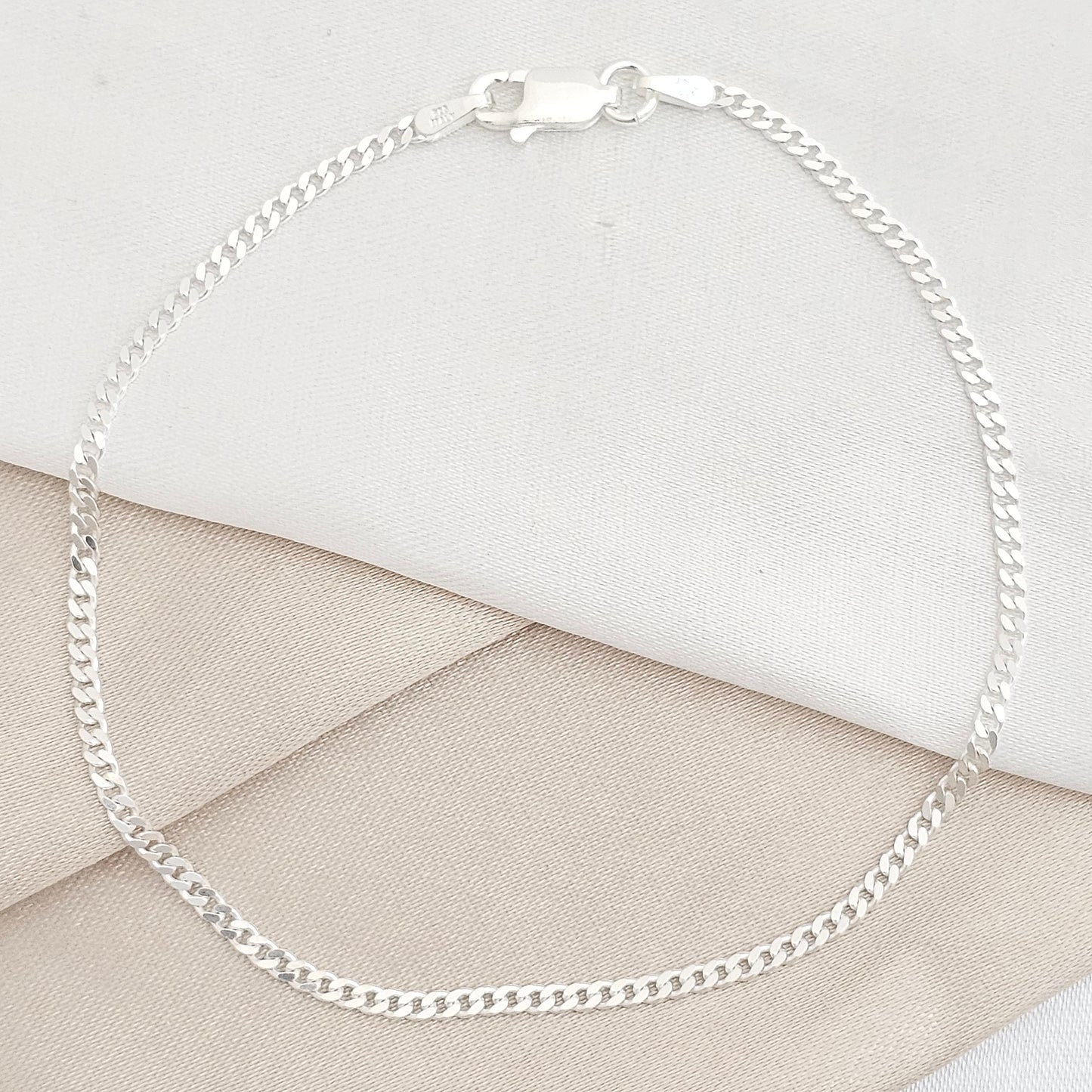 PULSERA CUBANA 1.9 MM 19.5 CMS PLATA B/S/55112/CONT