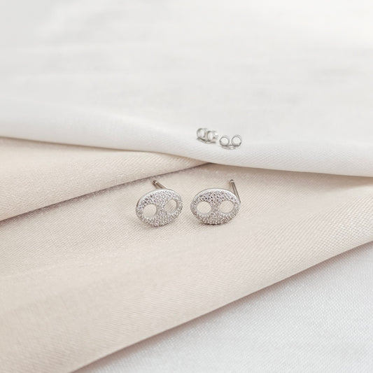 ARETAS TOPO GU$$I GLAM 8.6 MM PLATA B/S/30054/CONT