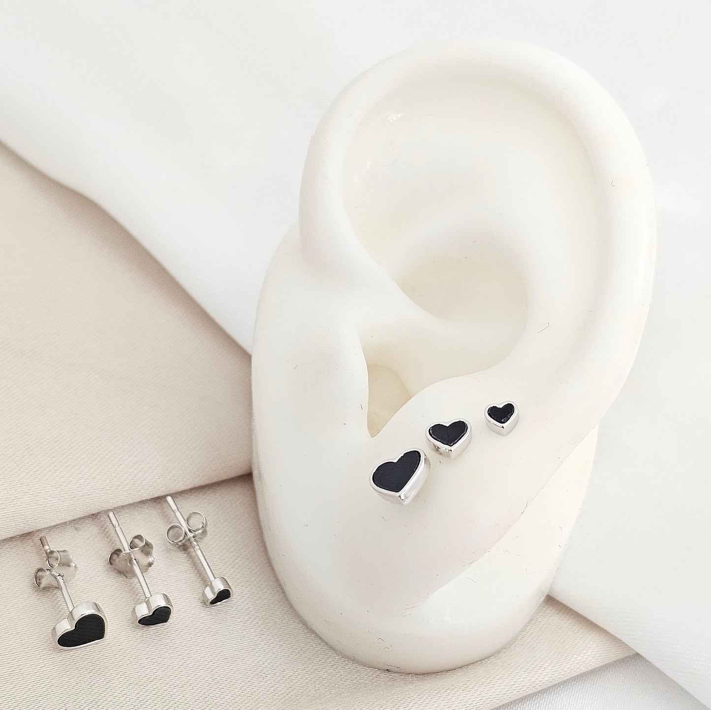 ARETAS TOPO SET CUORE ONIX PLATA B/S/30112/CONT