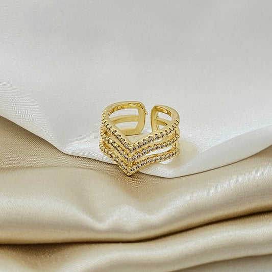 Anillo Circones Dorado Mujer Rf 643
