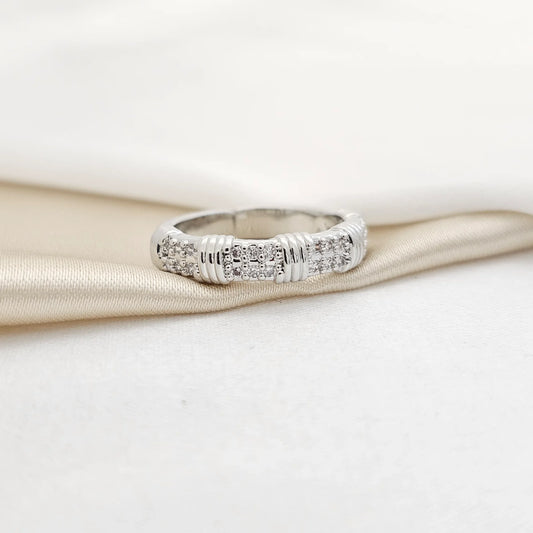 Anillo Circones Y Lineas Lisas Plateado Rf K3712