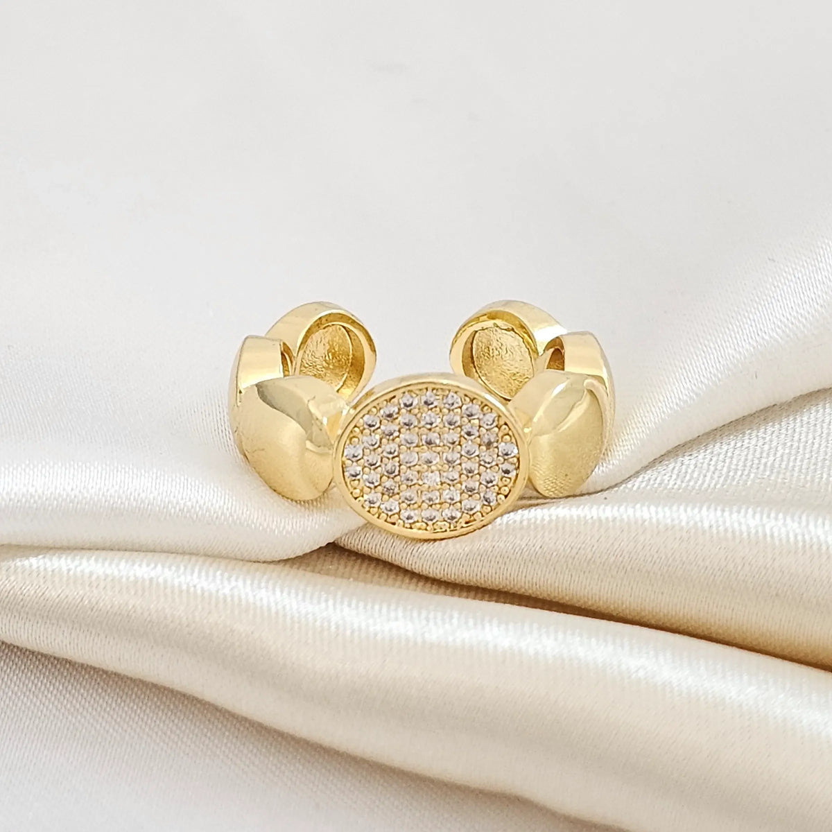 Anillo Circulos Gruesos Con Circones Doradi Rf K4745