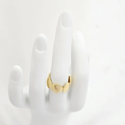 Anillo Conchas Dorado Rf K6532