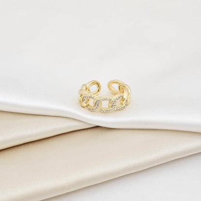 Anillo Cubano 8Mm Liso Y Con Circones Dorado Rf K6994