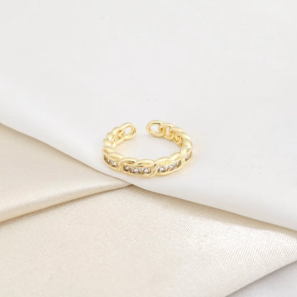 Anillo Cubano Dorado Con Circones Cristal Rf K7749