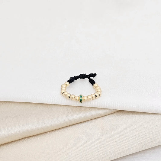 Anillo Gold # 3 Circonia Verde