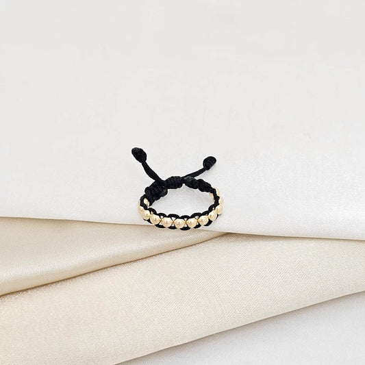 Anillo Gold Dorado # 3 Trenzado 1 Linea