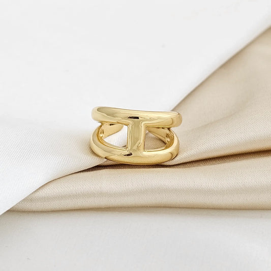 Anillo Liso Dorado Rf K1330