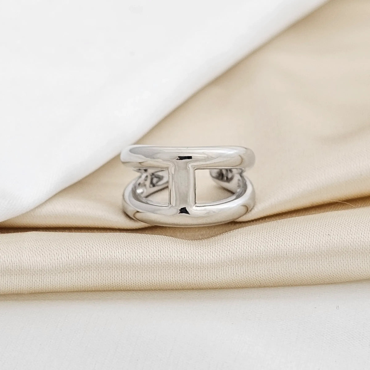 Anillo Liso Mujer Plateado Rf K7622