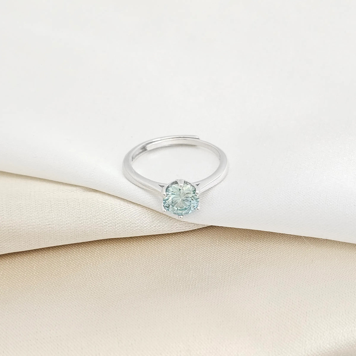 Anillo Solitario Aurora Mt 6P Ajustable Plata 925 B/S/14023