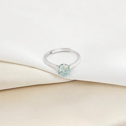 Anillo Solitario Aurora Mt 6P Ajustable Plata 925 B/S/14023
