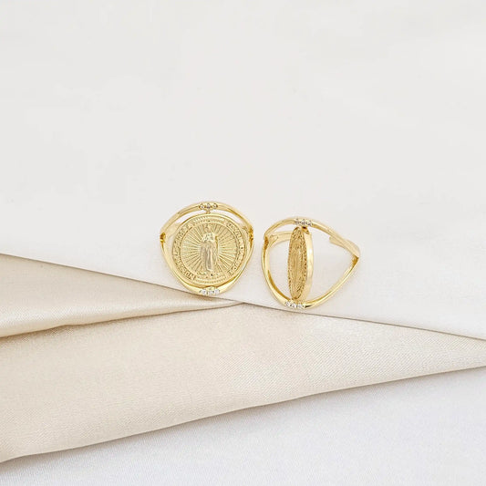 Anillo Virgen De Guadalupe Dorado Rf K5930