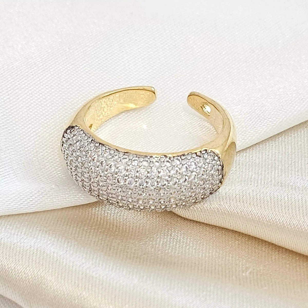Anilo Elegante Mujer Circones Plateado Y Dorado Rf K4668