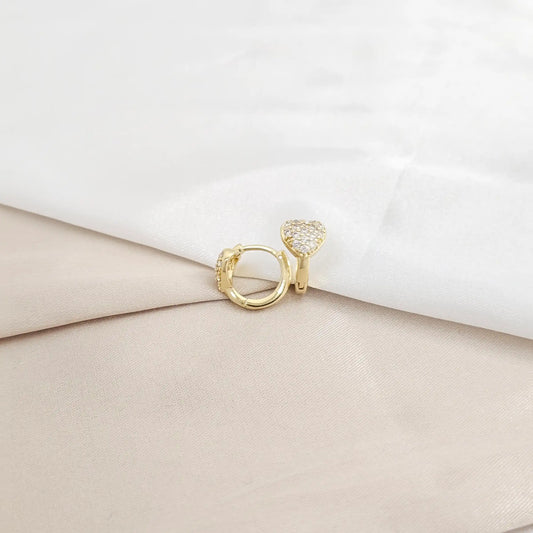 Arete Candonga Corazon 14Mm Lam 18K B/30014