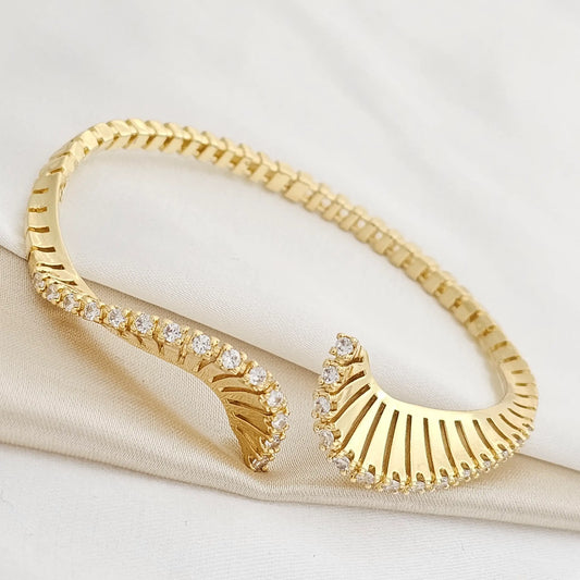 Brazalete Espiral Circones Dorado Rf K3514