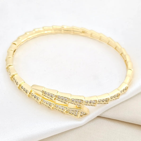 Brazalete Serpiente Con Circones Dorado Rf K6271