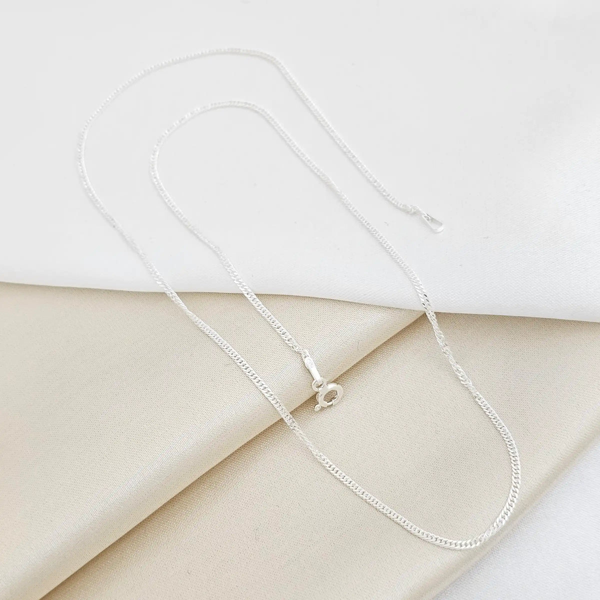 C Cubana Cruzada 1,1 Mm 45 Cms Plata 925 Rf B/S-45001