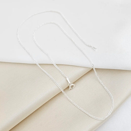 C Cubana Cruzada 1,1 Mm 45 Cms Plata 925 Rf B/S-45001