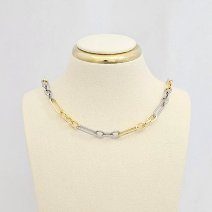 Cadena Aros 3X1 Lisos Dorado Y Plateado Rf K6827