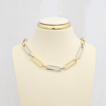 Cadena Aros Grandes Y Pequeños Dorado Plateado Rf K6823