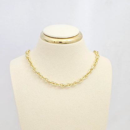 Cadena Aros Gruesos 4Mm Con Extensor Dorado Rf K4526
