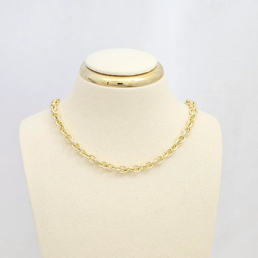 Cadena Aros Gruesos 4Mm Con Extensor Dorado Rf K4526